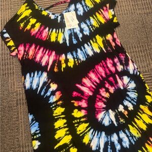 NWT LuLaRoe Macy Black Tie-Dye Maxi Dress Sz Large